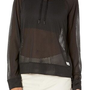 DKNY Black Mesh Long Sleeve Hoodie